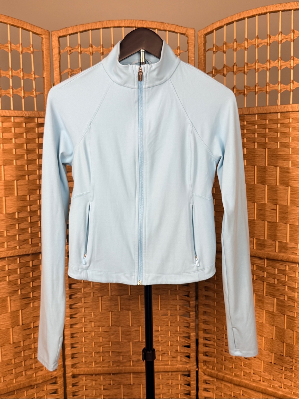 Athleta Salutation Crop Jacket Powervita Aqua Blue Size S